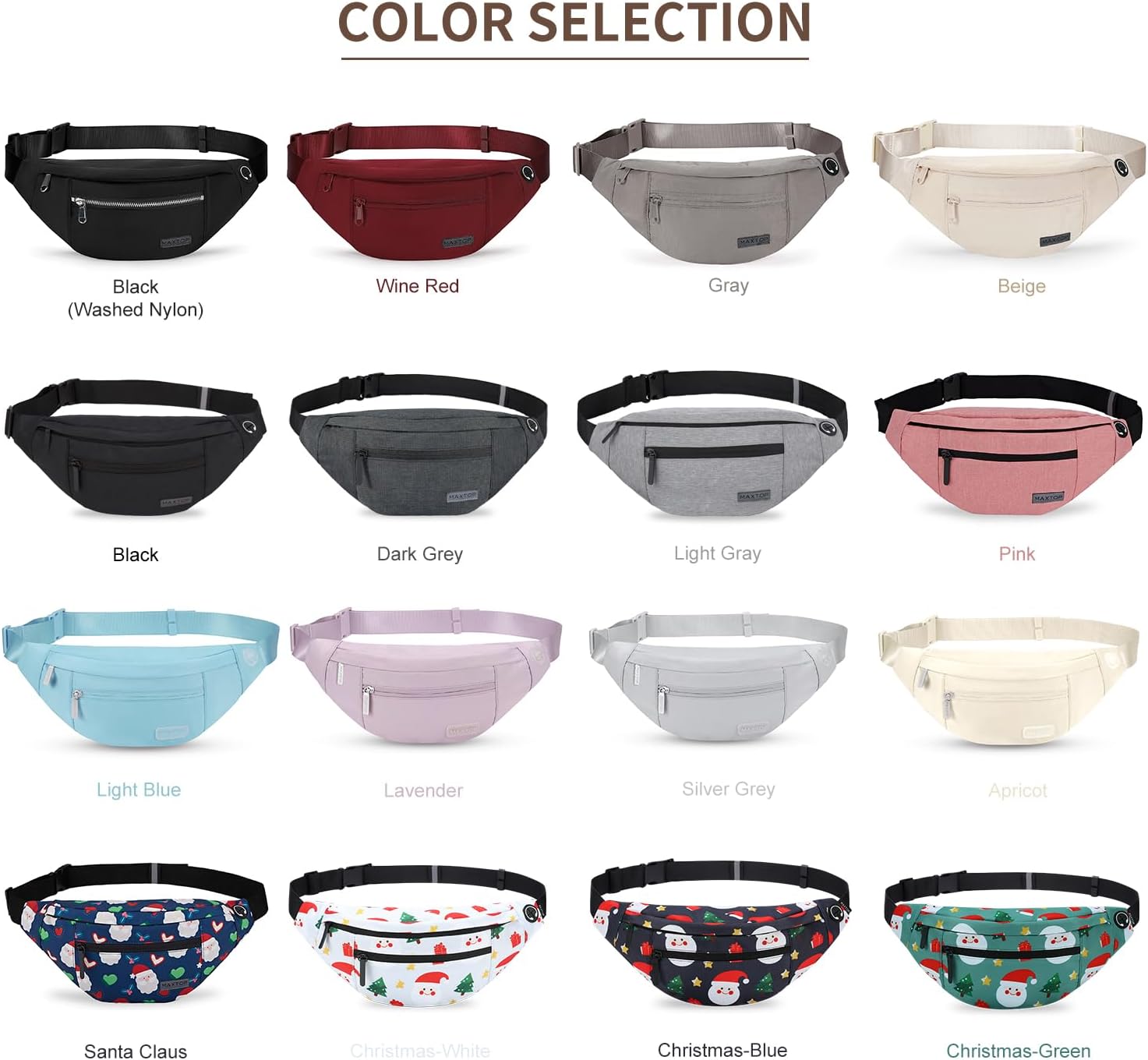 Large Crossbody Fanny Pack with 4-Zipper Pockets,Gifts for Enjoy Sports Festival Workout Traveling Running Casual Hands-Free Wallets Waist Pack Phone Bag Carrying All Phones - Image 6