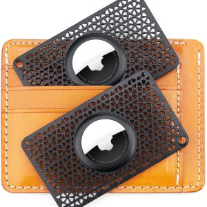 [Ultra Thin] for Airtag Wallet Holder 2 Pack, Airtag Holder, 0.1 inch Thickness, Airtag Wallet Case Slim Thin Card Case for Purse, Handbag, Backpack Wallet, Clutch (Black)